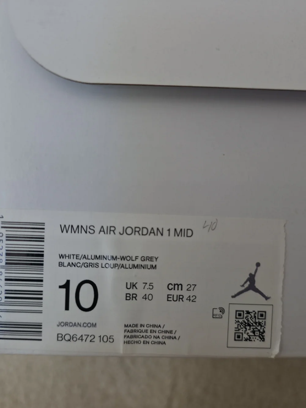 Nike Jordan 1 MidWolf Grey Aluminum (Women's)